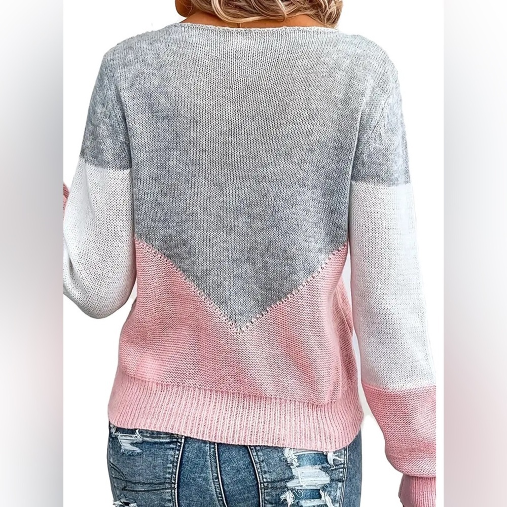 Openwork Color Block Sweater - Picture 5 of 12